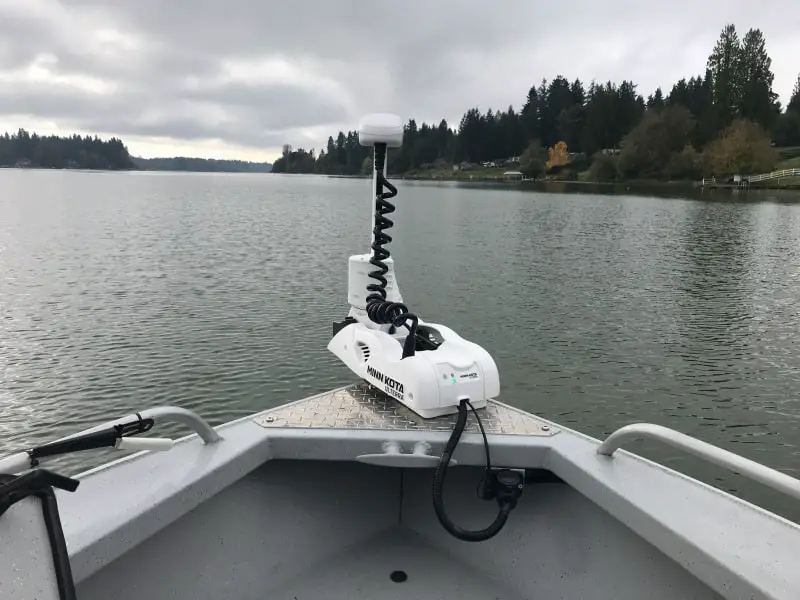 24 Volt Trolling Motor System attached to the front of a boat